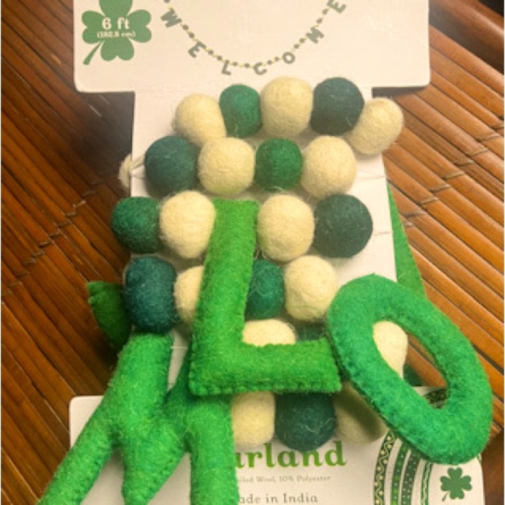 Brand New St. Patrick’s Day 6’ Wool Garland